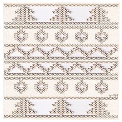 SCRAPINIEC Dekorpappe Die Cut Chipboard Dekoration Ornament, Nordic Border 4789