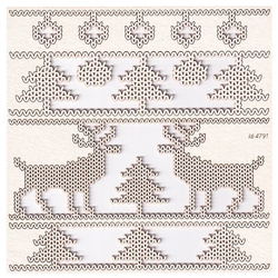 SCRAPINIEC Dekorpappe Die Cut Chipboard Dekoration Ornament, Nordic Border 4791