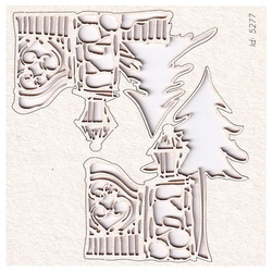 SCRAPINIEC Dekorpappe Die Cut Chipboard Dekoration Ornament, Pforte Gate 5277