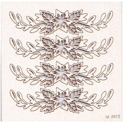 SCRAPINIEC Dekorpappe Die Cut Chipboard Dekoration Ornament, Poinsettia 5615