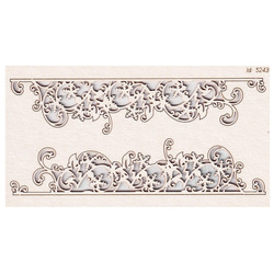 SCRAPINIEC Dekorpappe Die Cut Chipboard Dekoration Ornament, Reisig Border 5243