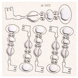 SCRAPINIEC Dekorpappe Die Cut Chipboard Dekoration Ornament, Schlüssel 5372