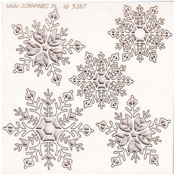 SCRAPINIEC Dekorpappe Die Cut Chipboard Dekoration Ornament, Schneeflocken