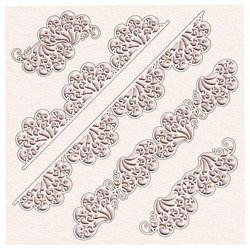 SCRAPINIEC Dekorpappe Die Cut Chipboard Dekoration Ornament, Spitze Border 3556