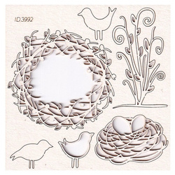 SCRAPINIEC Dekorpappe Die Cut Chipboard Dekoration Ornament, Spring Prodigy