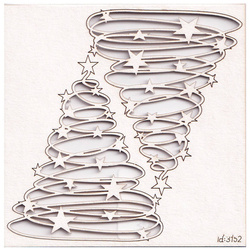 SCRAPINIEC Dekorpappe Die Cut Chipboard Dekoration Ornament - Starry Springs Weihnachtsbäume