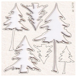 SCRAPINIEC Dekorpappe Die Cut Chipboard Dekoration Ornament, Tannenbaum 5279