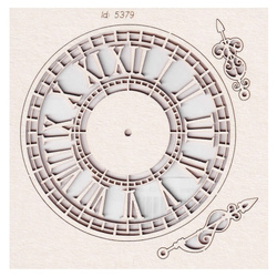 SCRAPINIEC Dekorpappe Die Cut Chipboard Dekoration Ornament, Uhr Clock 03