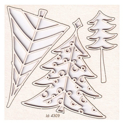 SCRAPINIEC Dekorpappe Die Cut Chipboard Dekoration Ornament, Weihnachtsbaum