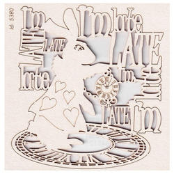 SCRAPINIEC Dekorpappe Die Cut Chipboard Dekoration Ornament, Wonderland 5380