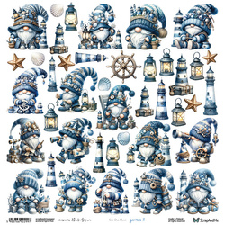 SCRAPandME 30x30cm einseitig Scrapbooking Papier 250g, Gnomes 2