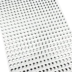 SELBSTKLEBENDE KRISTALLE Dekosteine Aufkleber Kreative Bastel Scrapbooking- Silber 6 mm 504 Stück