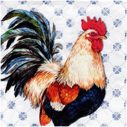 SERVIETTEN 1 Stück Motivservietten Decoupage Napkin 33x33cm, Albert Rooster