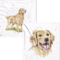 SERVIETTEN 1 Stück Motivservietten Decoupage Napkin 33x33cm - Farmfriends Hund