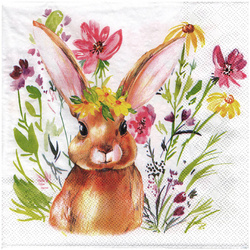 SERVIETTEN 1 Stück Motivservietten Decoupage Napkin 33x33cm - Girl Bunny