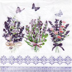 SERVIETTEN 1 Stück Motivservietten Decoupage Napkin 33x33cm, Lovely lavender