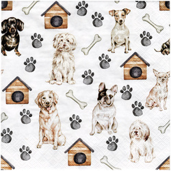 SERVIETTEN 1 Stück Motivservietten Decoupage Napkin 33x33cm, Pet Dogs