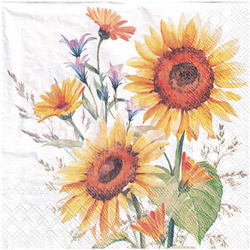 SERVIETTEN 1 Stück Motivservietten Decoupage Napkin 33x33cm, Sunflowers Sonnenblumen
