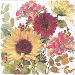 SERVIETTEN 1 Stück Motivservietten Decoupage Napkin 33x33cm, Sunny Flowers