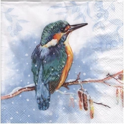 SERVIETTEN 1 Stück Motivservietten Decoupage Napkin 33x33cm, The Kingfisher