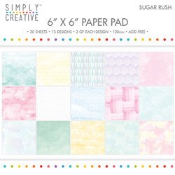 SIMPLY CREATIVE Set 30 Blatt 15x15cm Scrapbooking Craft Papier 120g, Sugar Rush