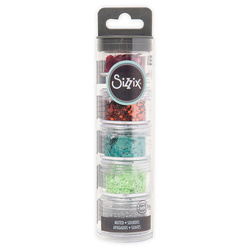 SIZZIX - Pailletten, Perlen und Verzierungen für Shakerbox - Muted