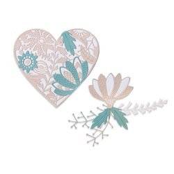 SIZZIX Stanzform Präge Stanzschablone Cutting Die, Bold Floral Heart 664492