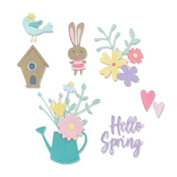 SIZZIX Stanzform Präge Stanzschablone Cutting Die, Hello Spring