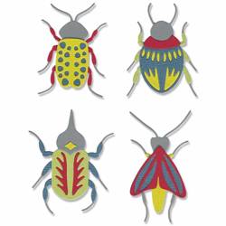 SIZZIX Stanzform Präge Stanzschablone Cutting Die,  Patterned Bugs insekten