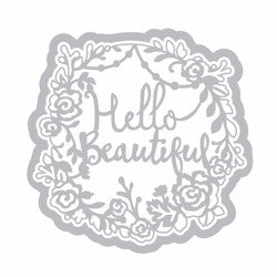 SIZZIX Stanzform Präge Stanzschablone Cutting Die, Phrase, Hello Beautiful 661943