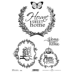 SOFT Decoupage Papier ITD-S0116 Home sweet home