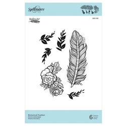 SPELLBINDERS - Gummistempel Motivstempel - Botanical Feather,  Blumen Stift