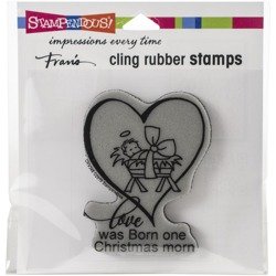 STAMPENDOUS Gummistempel Motivstempel -  Weihnachtsmorgen, Jesus in der Krippe