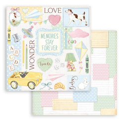 STAMPERIA 30x30cm doppelseitig Scrapbooking Papier 250g, Daydream gelbes Auto