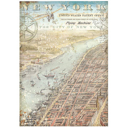 STAMPERIA A4 Reispapier Decoupage Bastelpapier,  Aviator New York