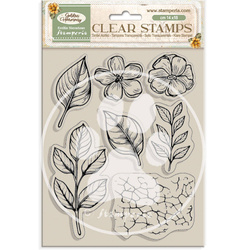 STAMPERIA Clear Stamps -  Golden harmony Blätter und Blüten