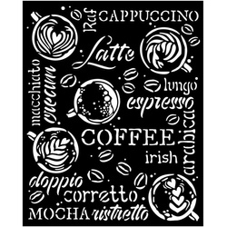 STAMPERIA Mixed Media Schablone STENCIL - Coffe & Chocolate Kaffee