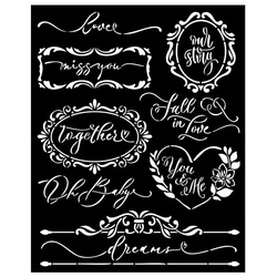 STAMPERIA Mixed Media Schablone STENCIL - Romance Forever Etikettierung