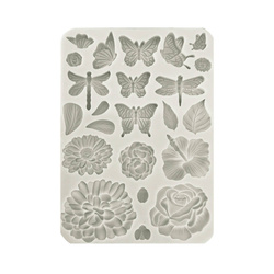 STAMPERIA SILIKONFORM Silikon Form Mold Mould Dekor Soap Decoupage, Secret Diary Schmetterlinge und Blumen