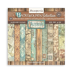 STAMPERIA Set 10 Blatt 20x20cm doppelseitig Scrapbooking Papier 190g, Alterego Hintergrund