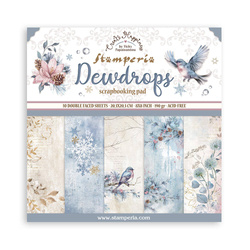 STAMPERIA Set 10 Blatt 20x20cm doppelseitig Scrapbooking Papier 190g, Dewdrops