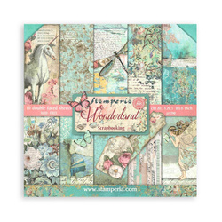 STAMPERIA Set 10 Blatt 20x20cm doppelseitig Scrapbooking Papier 190g, Wonderland