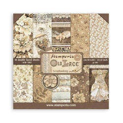 STAMPERIA Set 10Blatt 30,5x30,5cm doppelseitig Scrapbooking - Old Lace