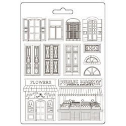 STAMPERIA flexible Gießform aus Kunststoff Form Mold Mould Dekor, Art of Travel Fenster und Fensterläden