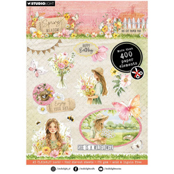 STUDIO LIGHT 20Blatt A5 Elemente Scrapbooking Papier - Spring Meadow