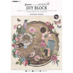 STUDIO LIGHT 32Blatt A4 Papierset + Elemente Scrapbooking Papier Vintage roses