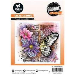 STUDIO LIGHT - Transparent Stempel Motivstempel Clear Stamp - Floral butterfly Schmetterling, Blumen