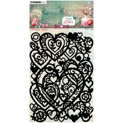 STUDIOLIGHT Mixed Media Schablone STENCIL für Decoupage Scrapbooking - Filigree Hearts