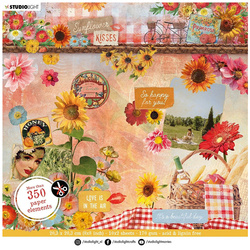 STUDIOLIGHT Set 20Blatt 20x20cm doppelseitig Scrapbooking Papier, Sunflower Kisses