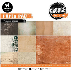 STUDIOLIGHT Set 36Blatt 20x20cm doppelseitig Scrapbooking Papier, Old papers Grunge Collection